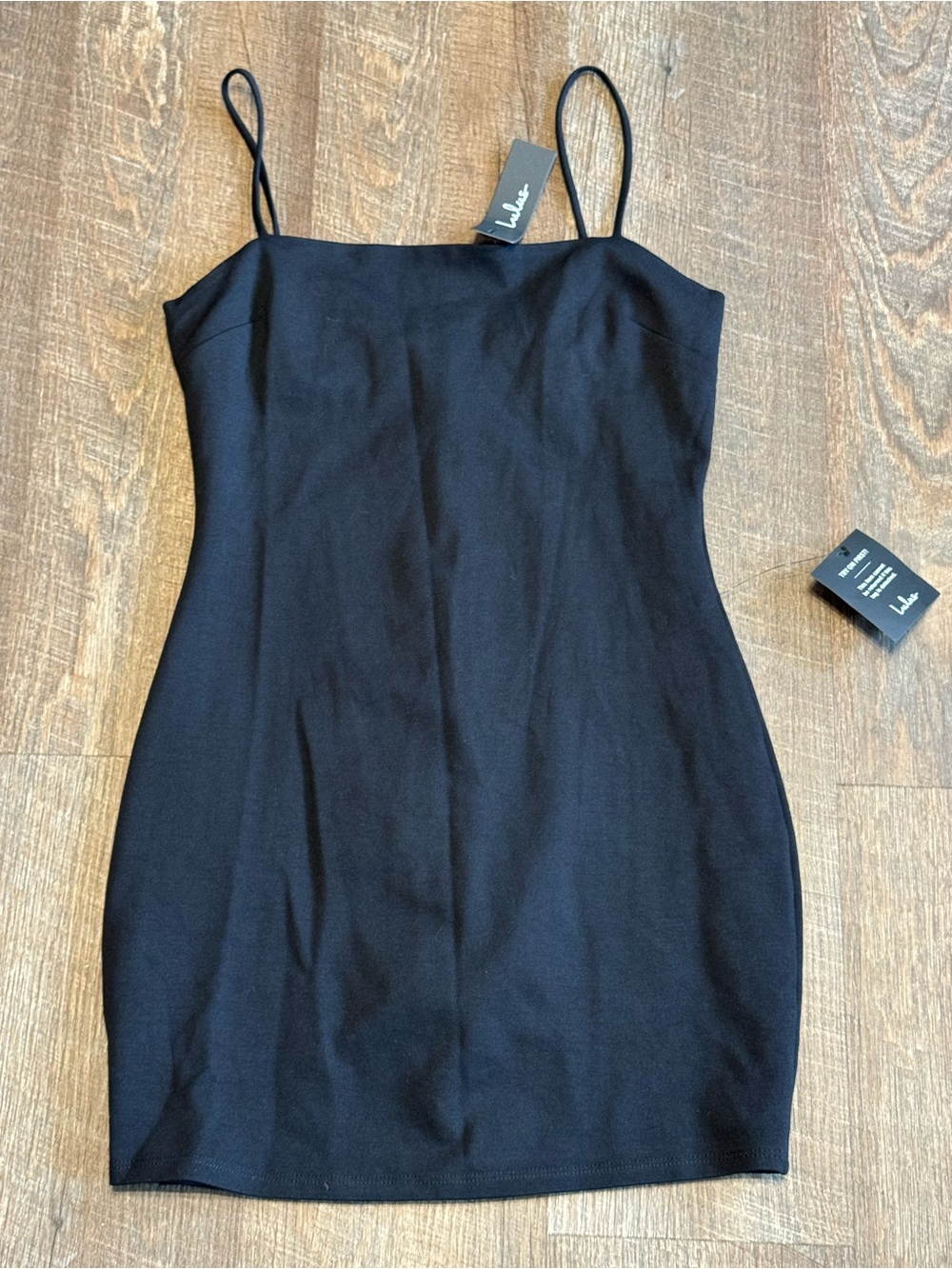 NWT Lulus Flaunt It Black Sleeveless Bodycon Mini Dress w/ Back Zipper Sz Med